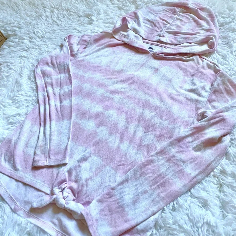Girls Hoodie Sz large Bleach Tie Dye Epic threads lightweight long sleeve knot
